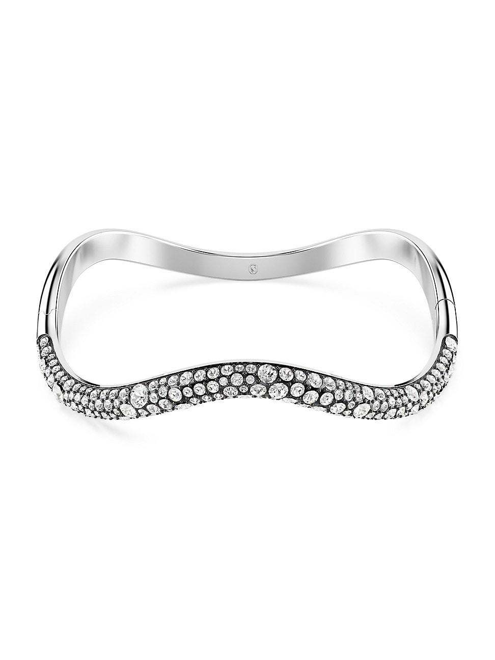 Womens Sublima Rhodium-Plated & Crystal Bangle Product Image