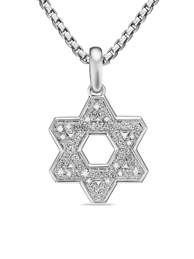 Mens Streamline Star of David Pendant in Sterling Silver Product Image