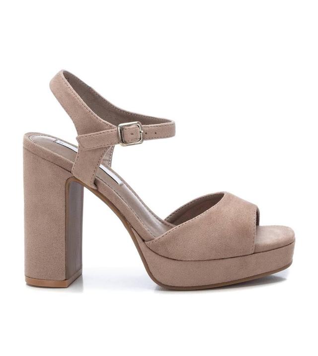 Xti Womens Heel Suede Sandals Beige Product Image