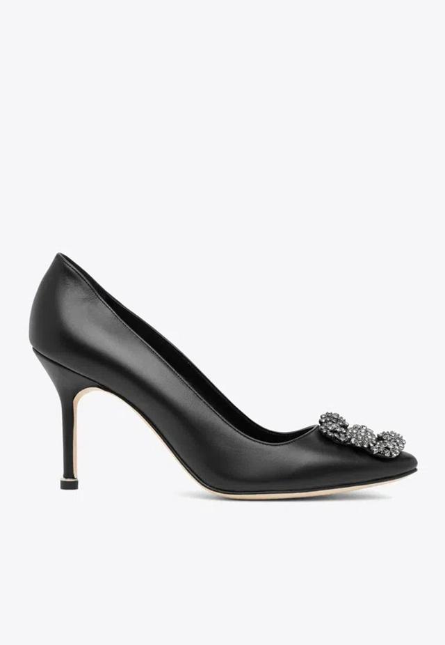 MANOLO BLAHNIK 70mm Hangisi Leather Pumps In Black Product Image