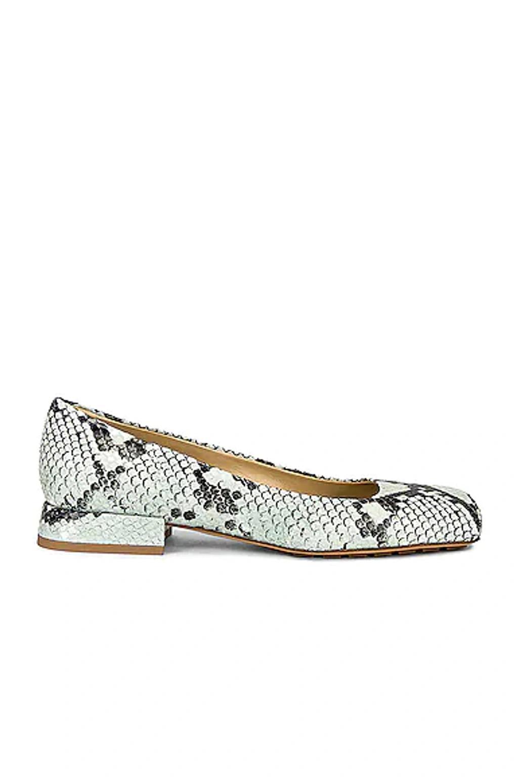 BOTTEGA VENETA Tower Square Toe Ballerina Flats In Green Product Image