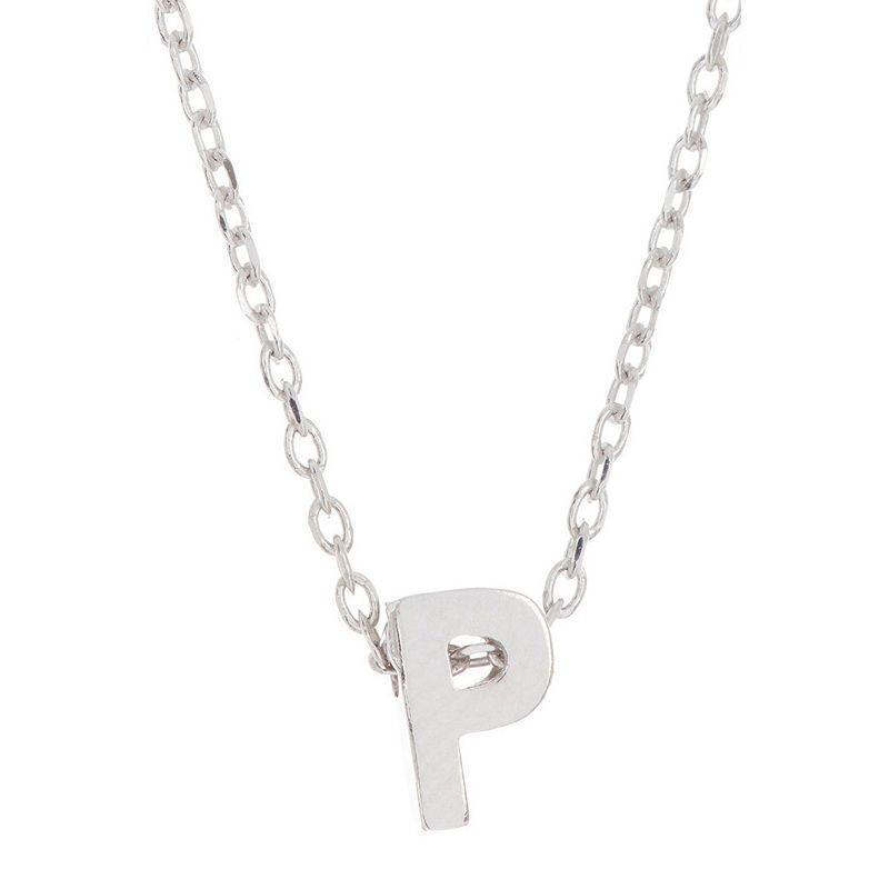 Adornia Rhodium-Plated Mini Initial A Pendant Necklace, 16 + 2 extender - P Product Image