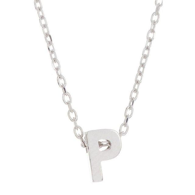 Adornia Rhodium-Plated Mini Initial A Pendant Necklace, 16 + 2 extender - P Product Image