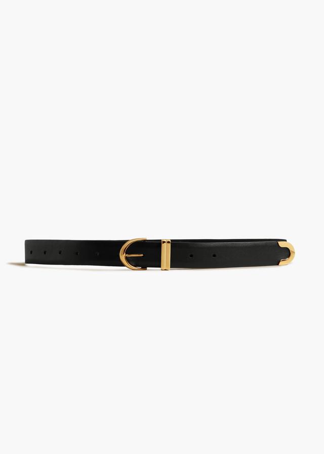 Bambi Belt in Black Leather with Gold Product Image