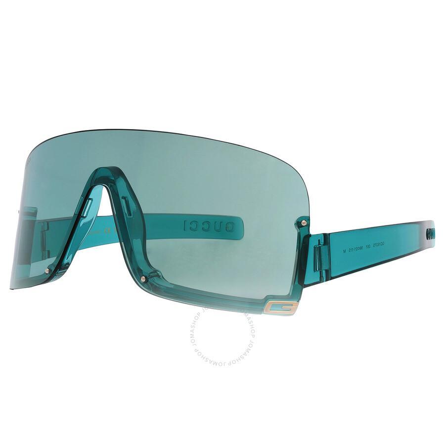 Green Shield Ladies Sunglasses Gg1637s 001 99 In Green / Turquoise Product Image