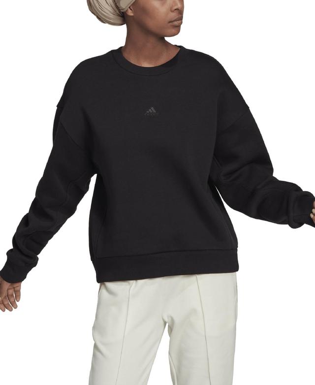 adidas Womens All Szn Fleece Dropped-Shoulder Crewneck Sweatshirt Product Image