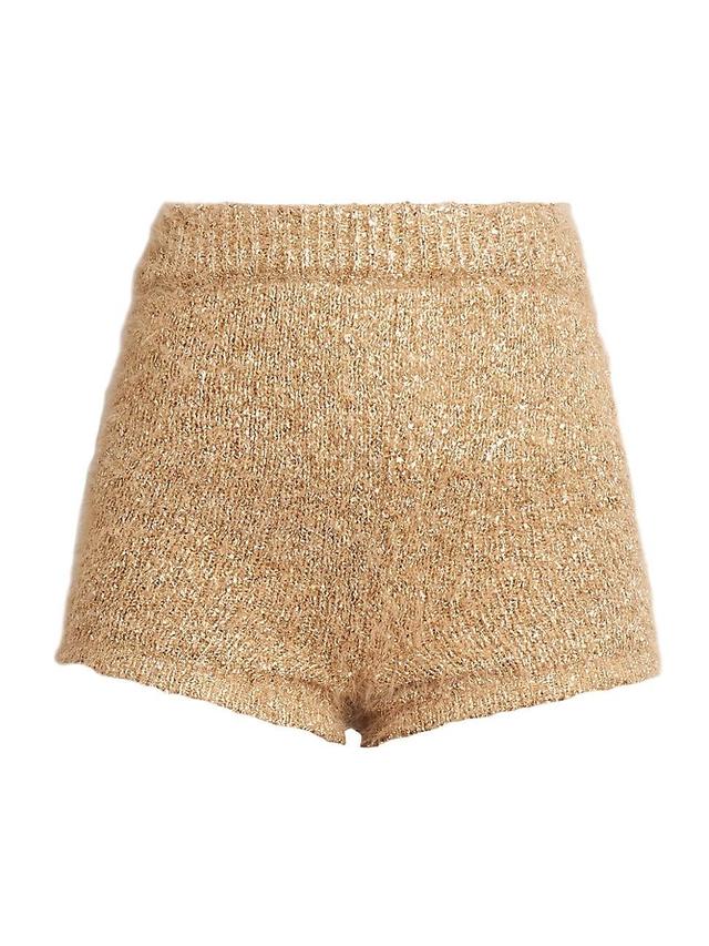 Womens Metallic Tweed Knit Shorts Product Image