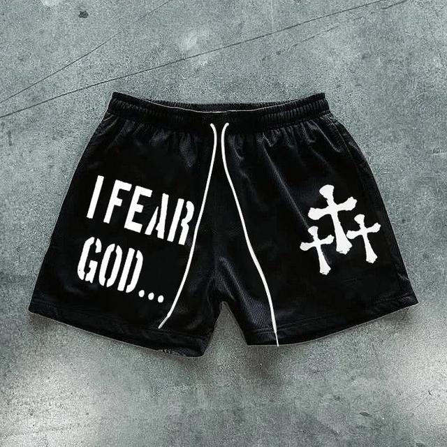 Sopula I Fear God Streetwear Style Printed Casual Mesh Shorts Product Image