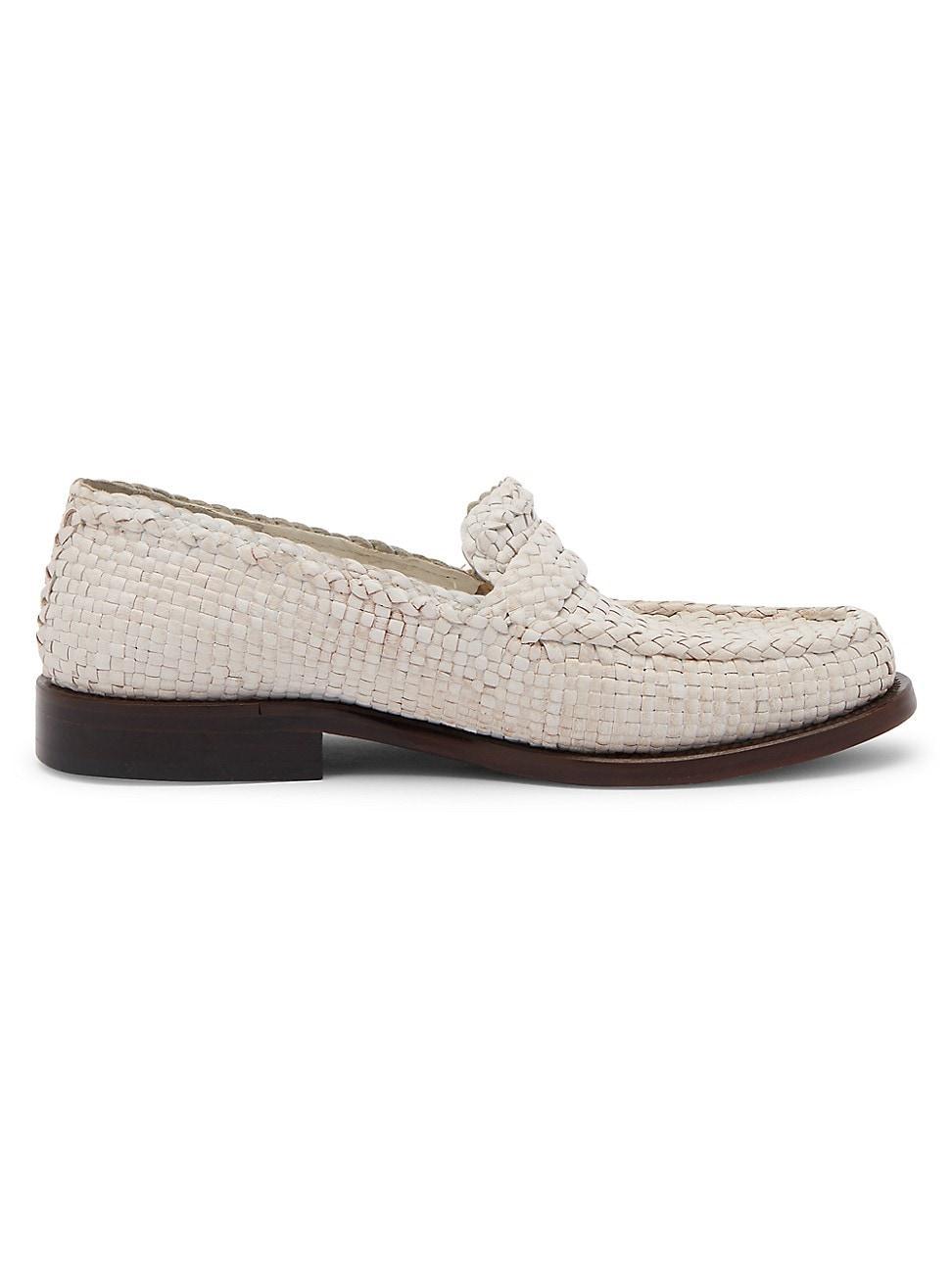 Womens Woven Leather Loafers product image