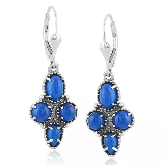 Southwest Spirit Sterling Silver and Stone Drop Earrings, Womens, Blue Lapis Product Image