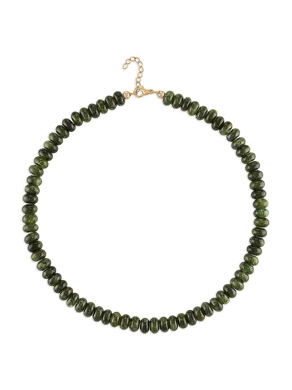 Womens Goldtone & Green Opal Beaded Necklace Product Image