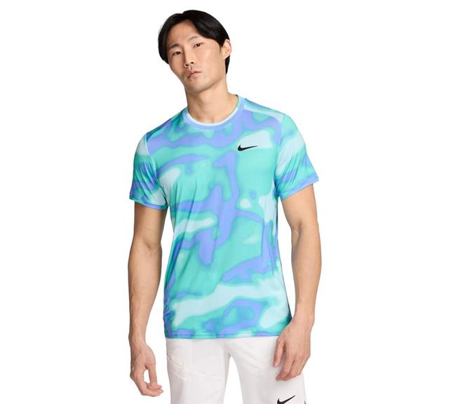 Nike Mens Dri-fit Camouflage Logo Tennis T-Shirt - G Blue Product Image