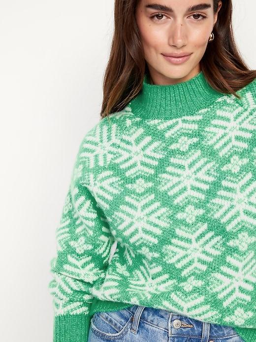 Holiday Print Mock-Neck Sweater Product Image