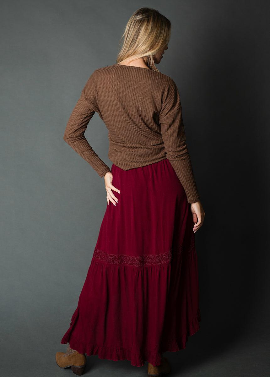 Alizah Skirt in Oxblood Product Image