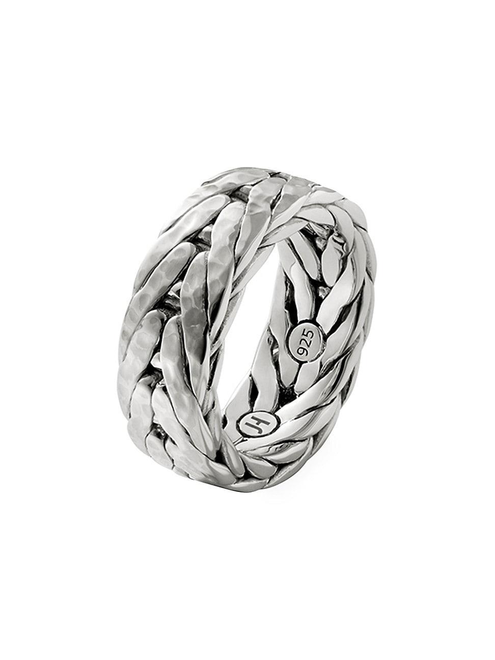 Mens Hammered Sterling Silver Ring Product Image