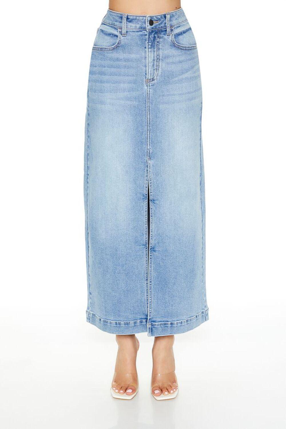 Denim Maxi Slit Skirt | Forever 21 Product Image