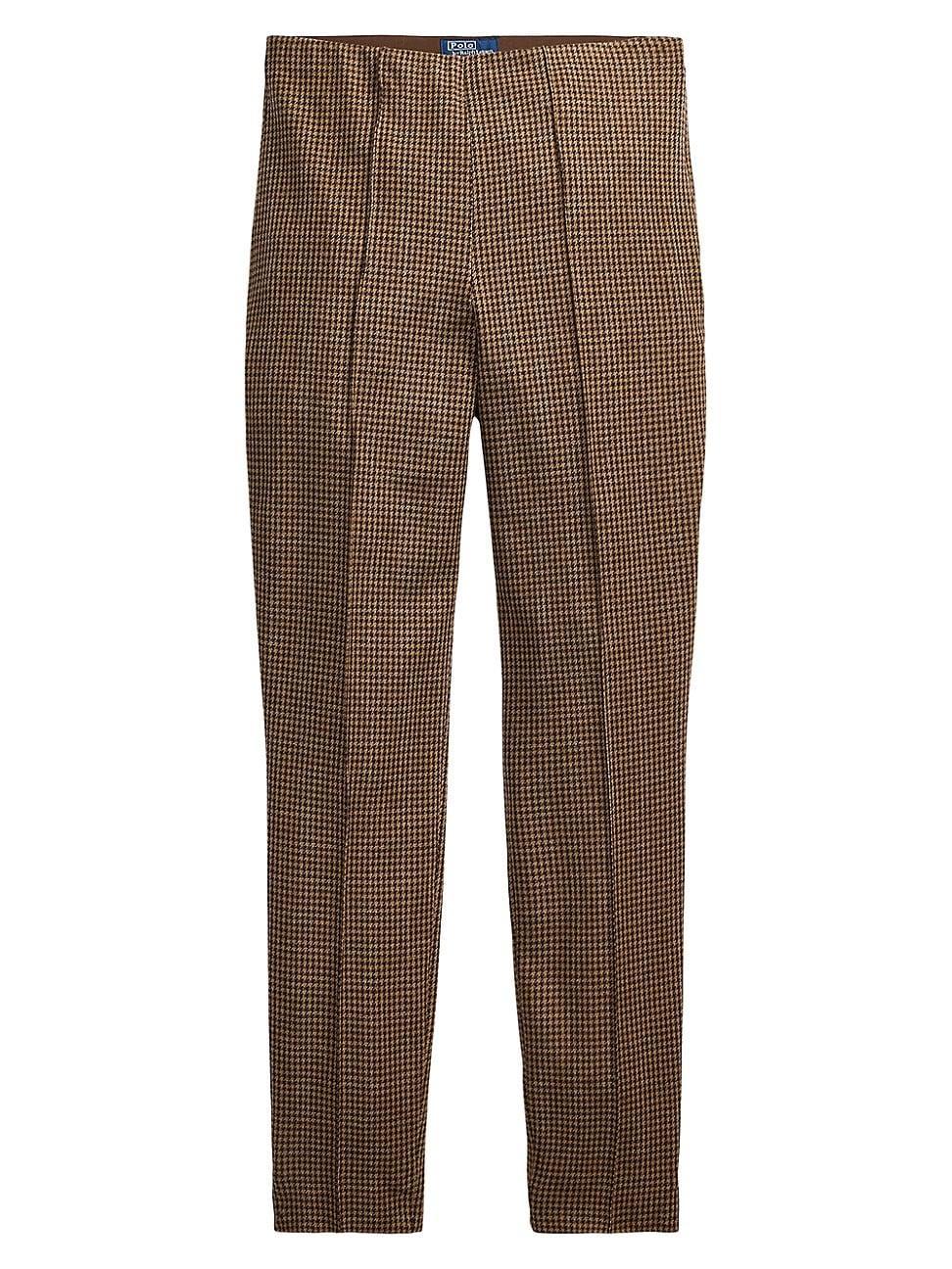 Womens Houndstooth Wool-Blend Crop Pants product image