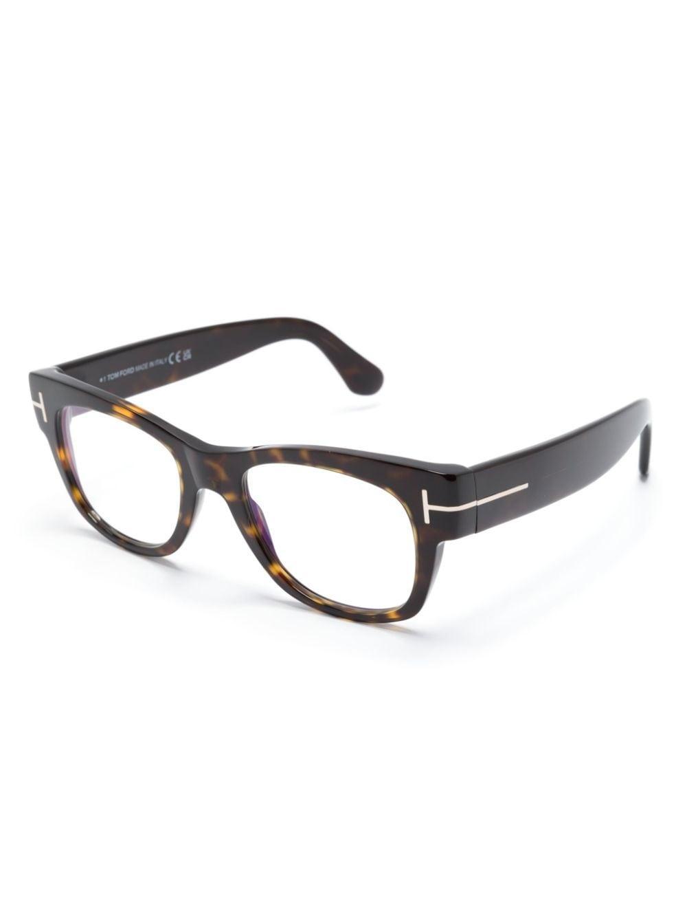 Ft5040b Tortoiseshell Square-frame Glasses In Brown Product Image