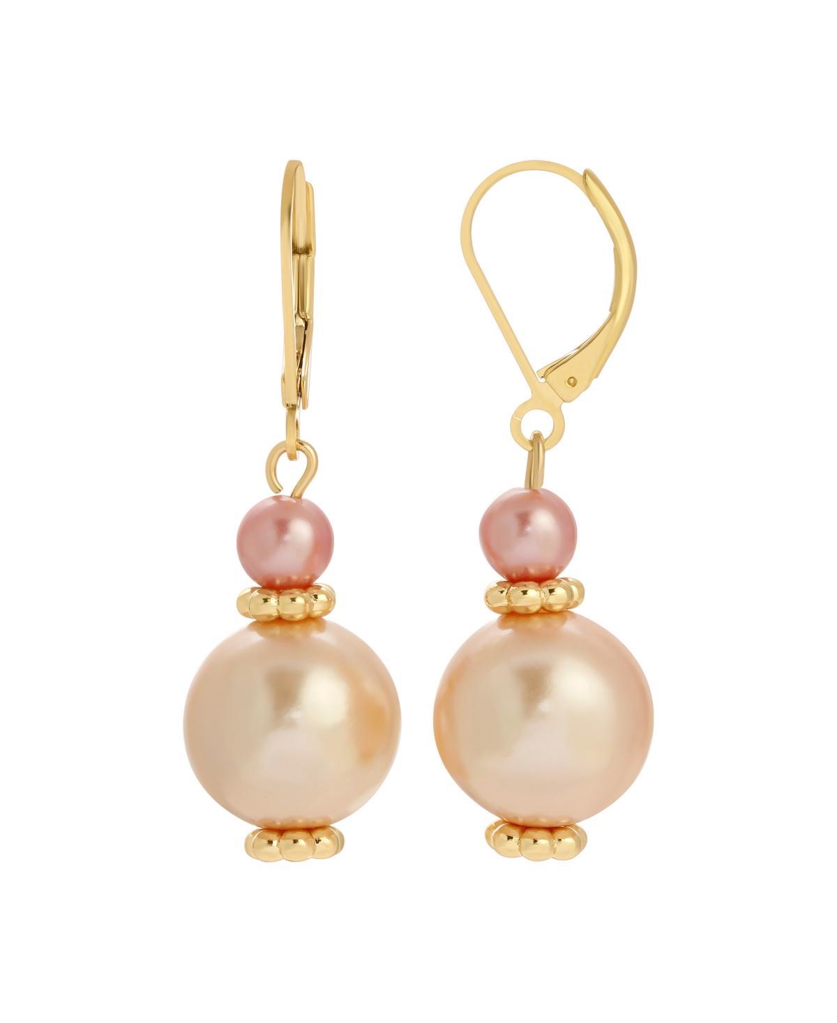 1928 Pink Pearl Earrings, Womens Product Image