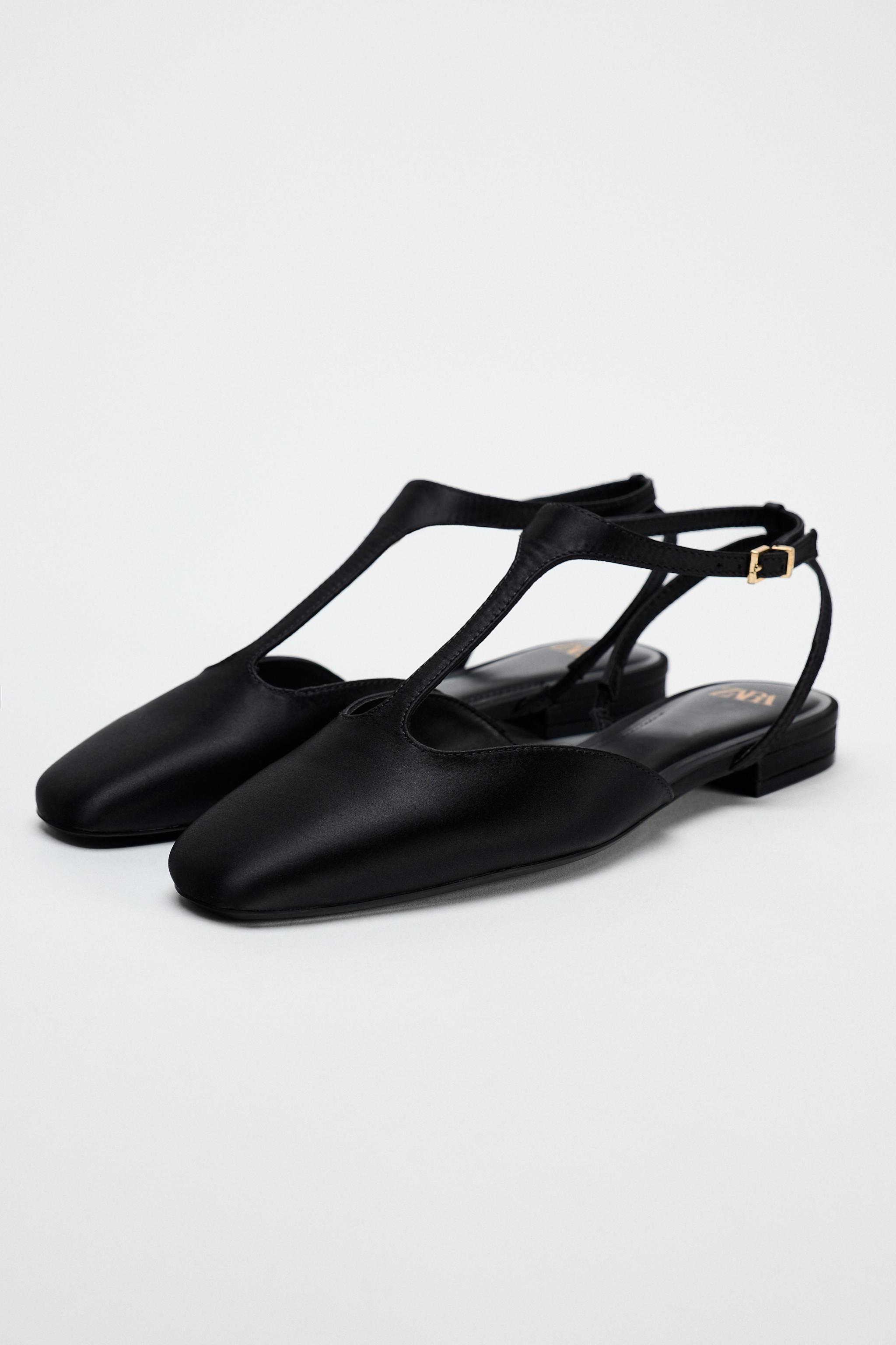 SATIN EFFECT FLAT SHOES Product Image