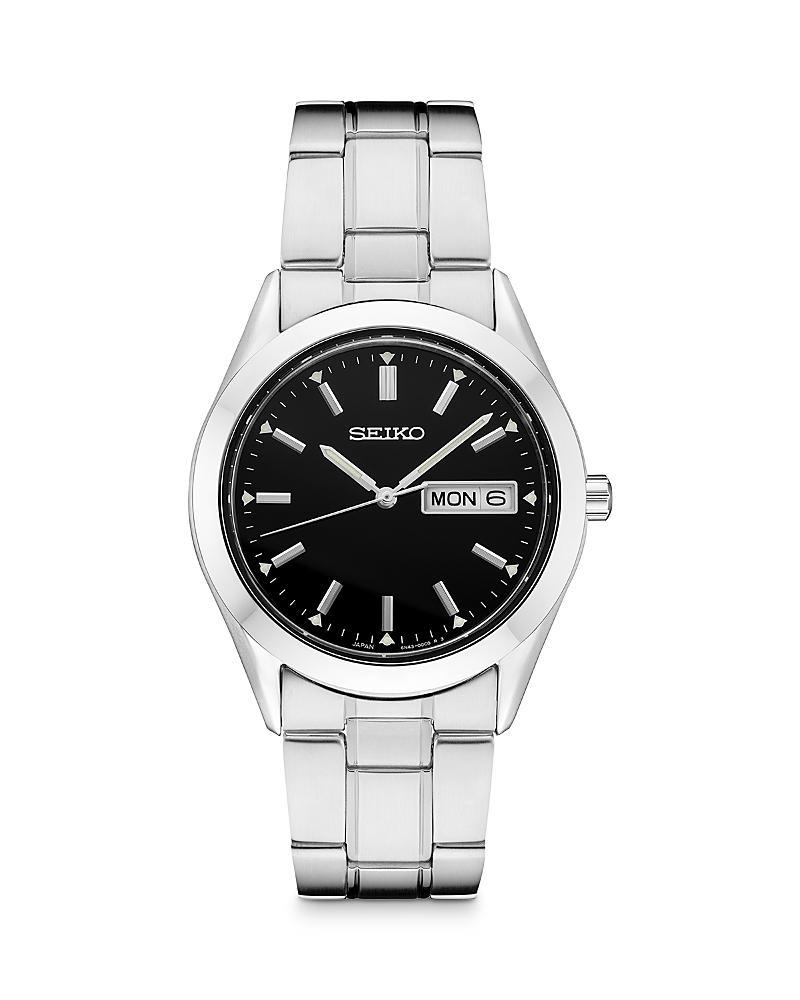 Seiko Mens Essential Stainless Steel Black Dial Watch - SUR361 Product Image