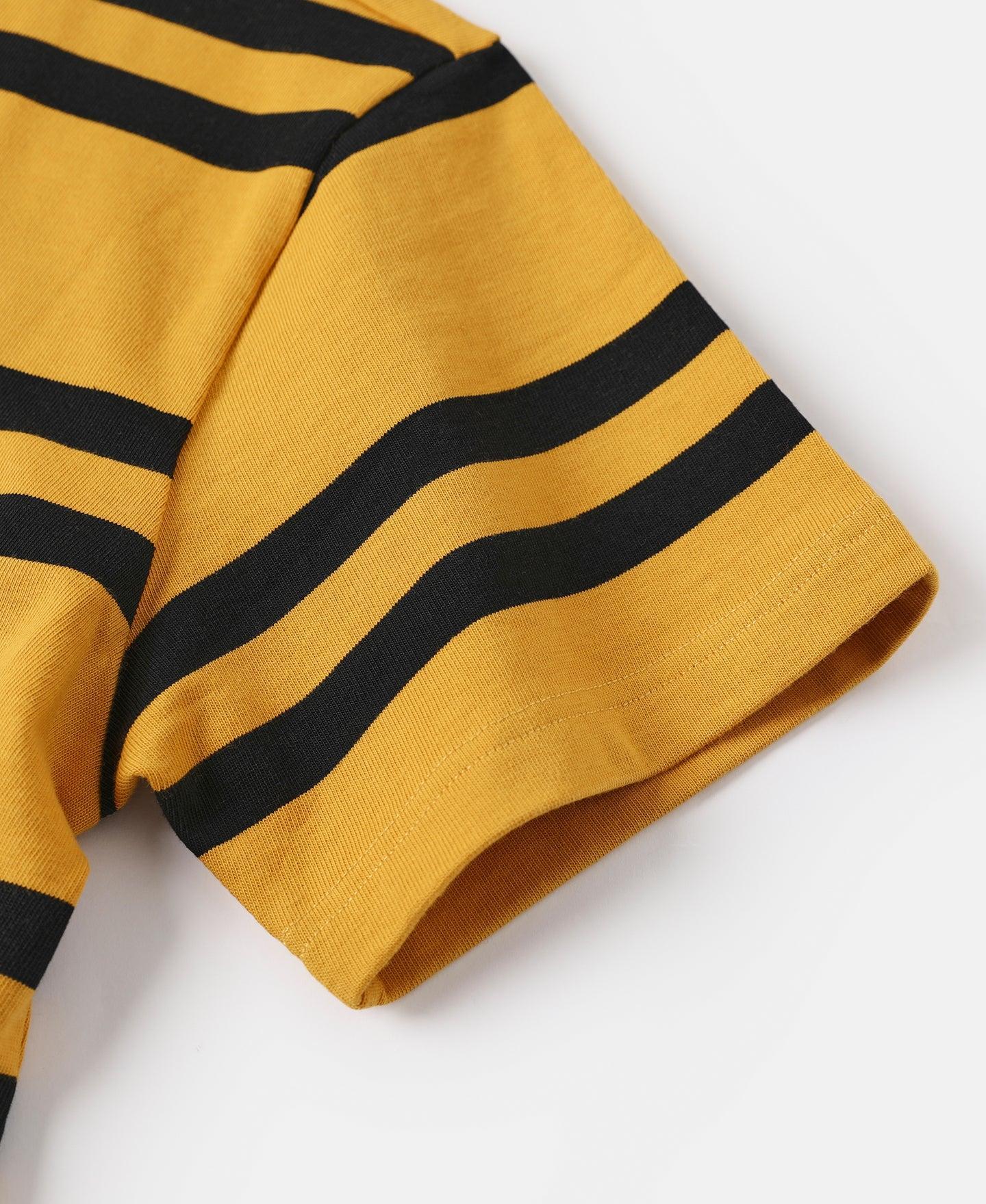 9.8 oz IVY Style Striped T-Shirt - Yellow/Black Product Image