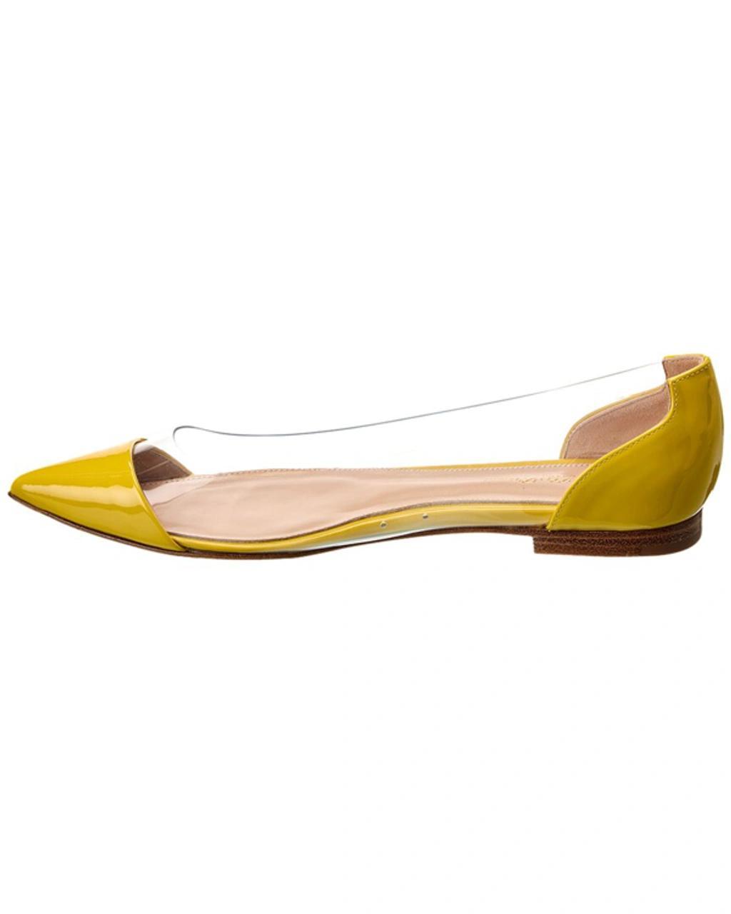 GIANVITO ROSSI Vinyl & Patent Flat In Yellow Product Image