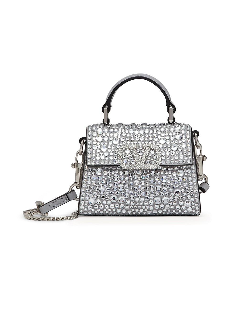 Womens Micro V-Sling Embroidered Handbag Product Image