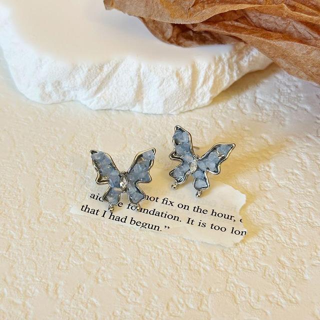 Rhinestone Butterfly Earrings Product Image