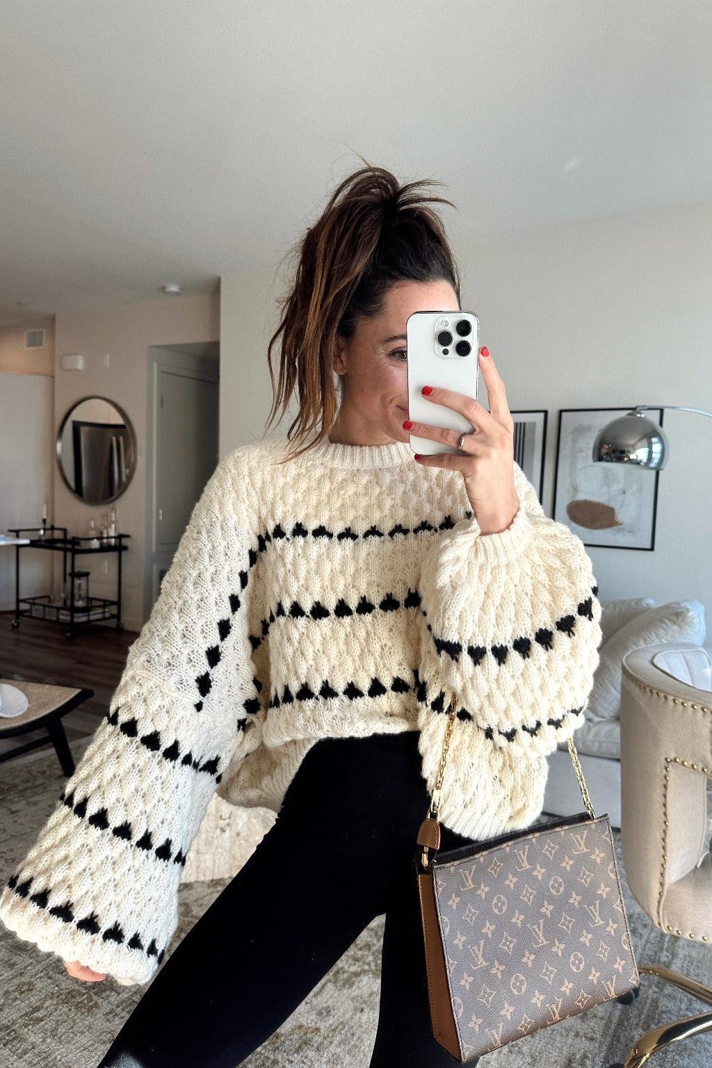 Breanne Beige Balloon Sleeve Sweater product image