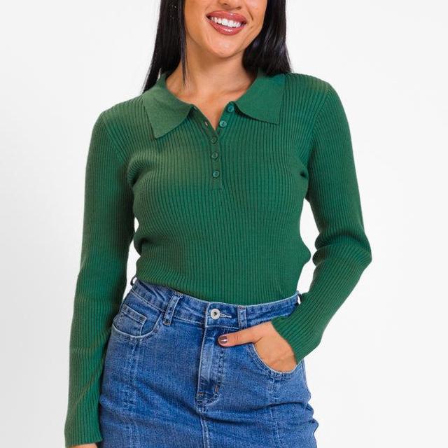 The Only Way Evergreen Collared Sweater Product Image