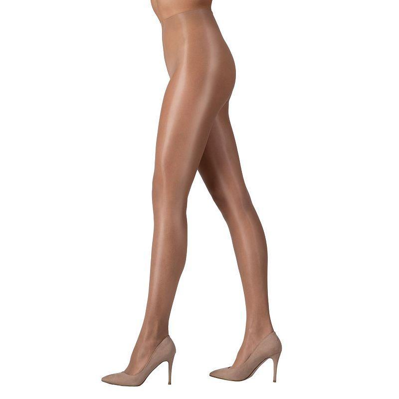 LECHERY Womens Italian Made Lustrous Silk Shiny 40 Tights - Beige Product Image