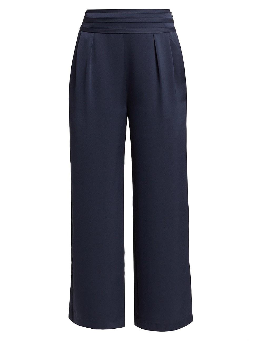 Womens Joss Cropped Wide-Leg Satin Pants Product Image