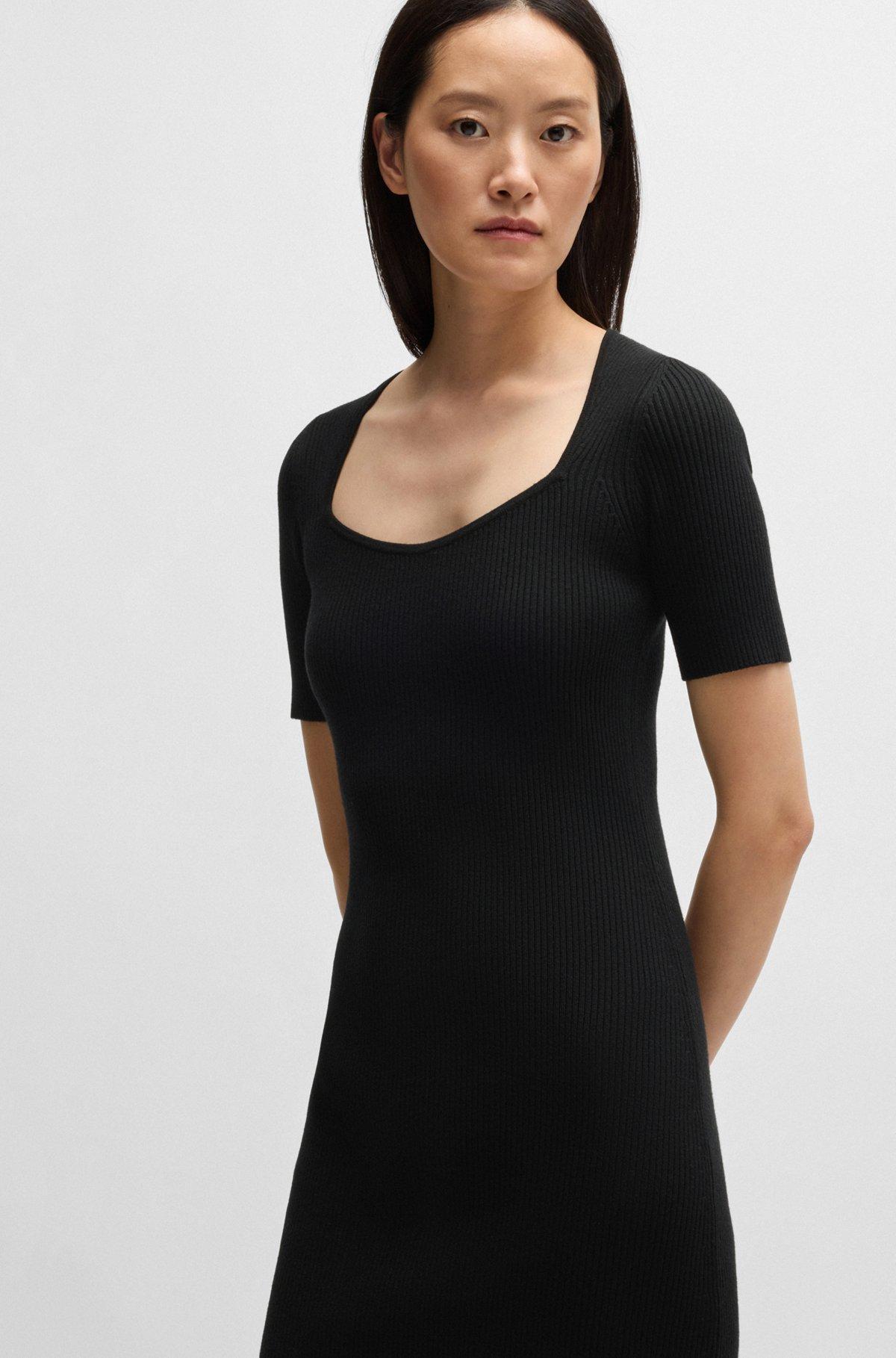 Slim-fit dress in ribbed stretch fabric Product Image