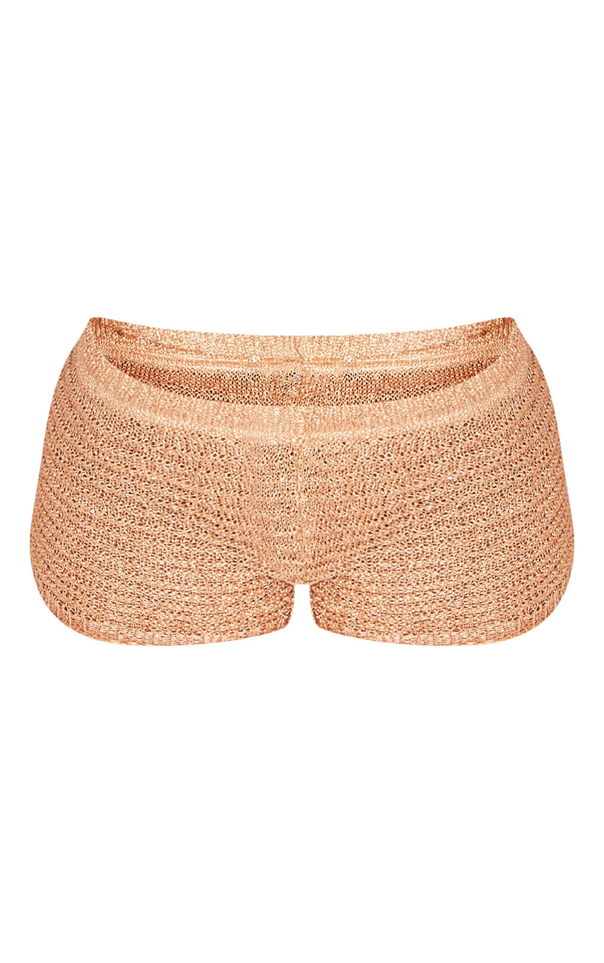 Petite Gold Knit Sequin Hotpants Product Image