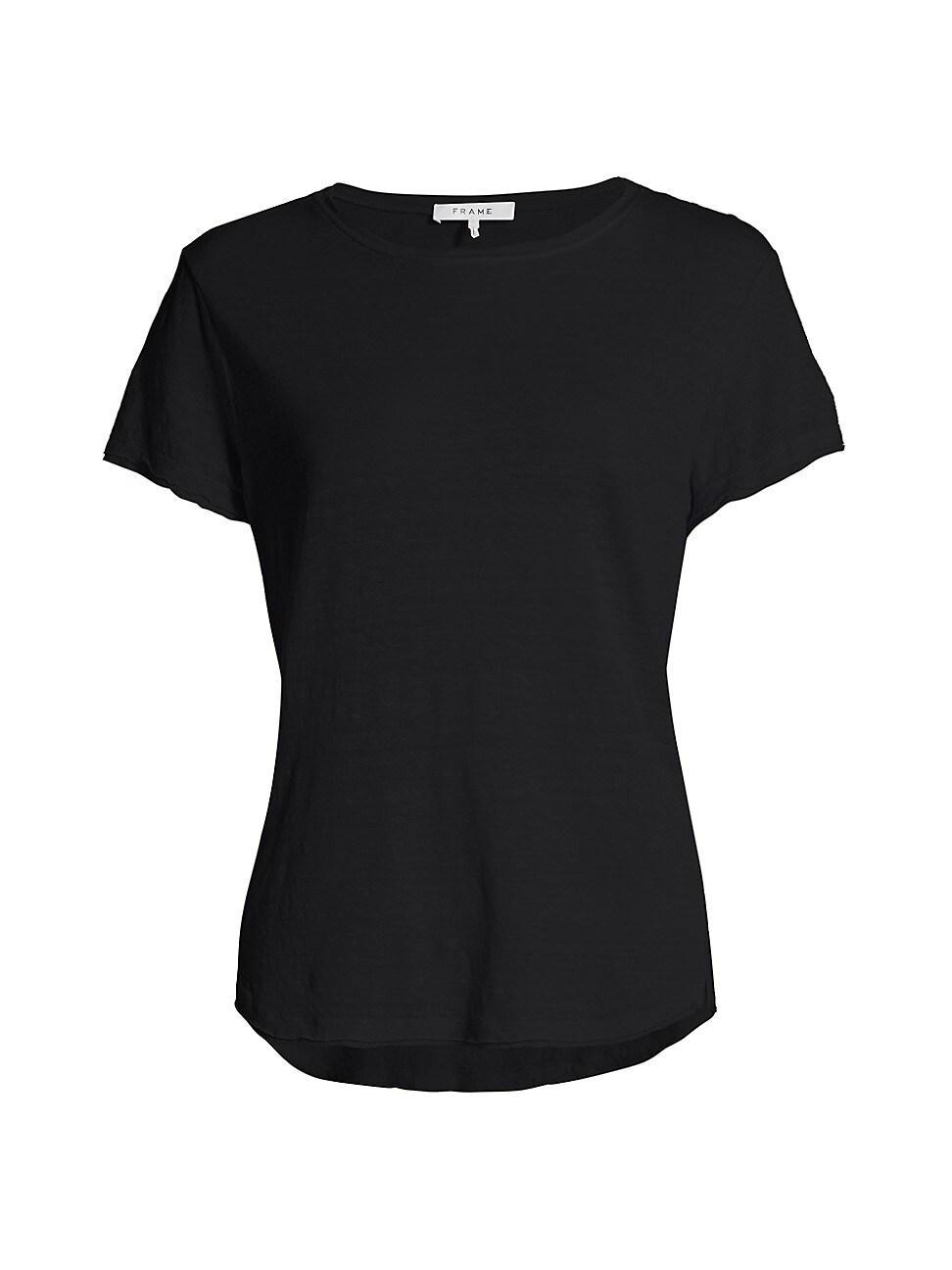 FRAME Easy True Organic Linen T-shirt In Noir Product Image