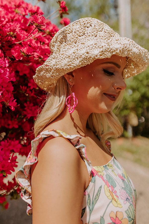 Sweet Darling Beaded Earrings In Hot Pink Product Image