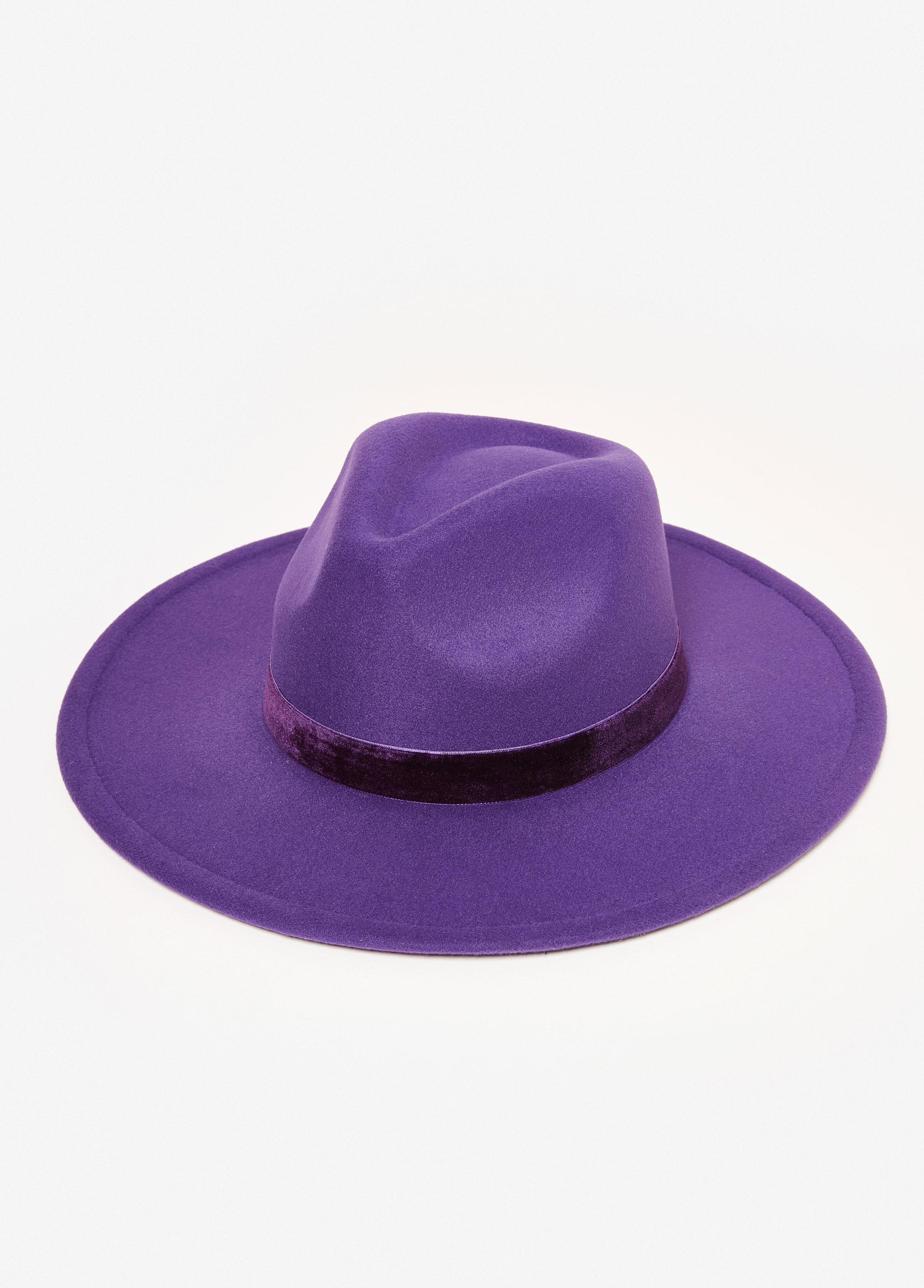 Faux Suede Trim Felt Fedora Product Image