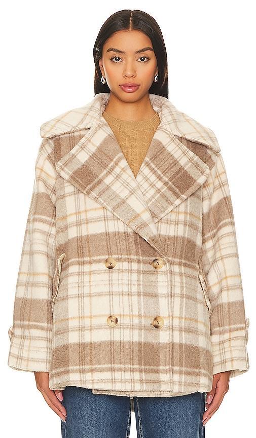 Womens Highlands Oversized Plaid Peacoat Product Image