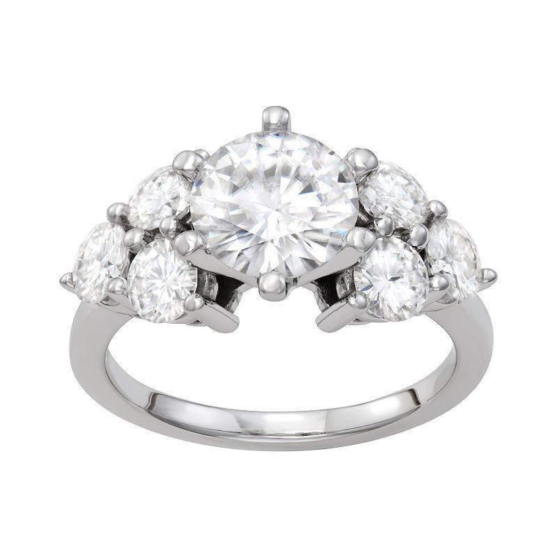 Charles & Colvard 14k White Gold 3 1/4 Carat T.W. Lab Created Moissanite Engagement Ring, Womens 14k Whgold Product Image