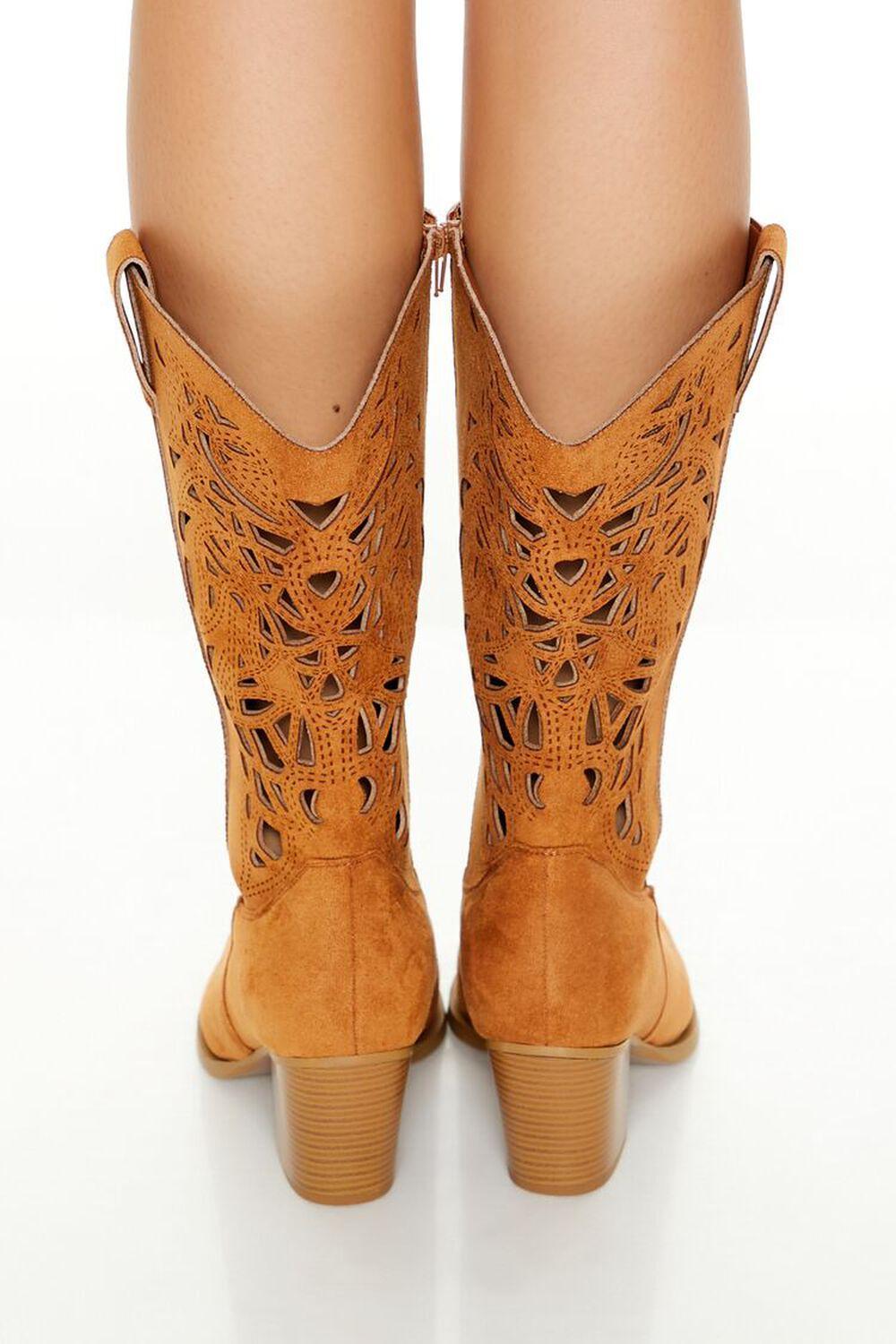 Faux Suede Cutout Cowboy Booties (Wide) | Forever 21 Product Image