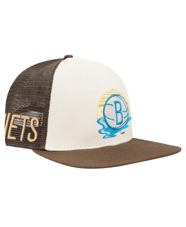 Pro Standard Mens Cream Brooklyn Nets Glint Sunset Snapback Hat - Cream, Brown Product Image