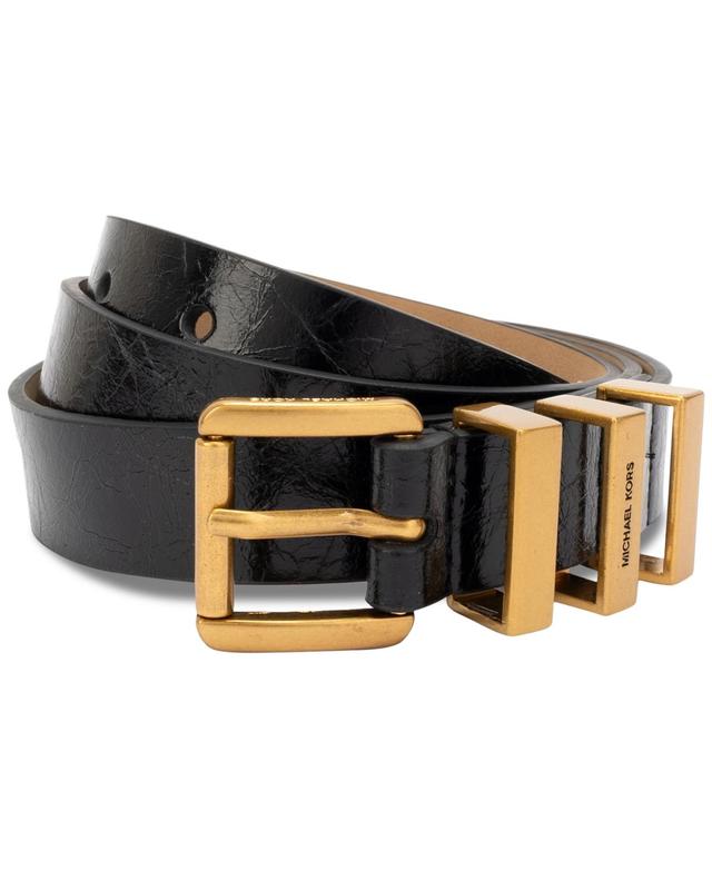 Michael Michael Kors Womens Gold-Tone Leather Belt Product Image