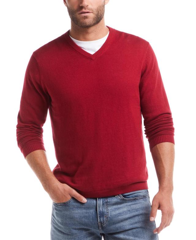 Weatherproof Vintage Mens Long Sleeve V-Neck Cotton Cashmere Sweater Product Image