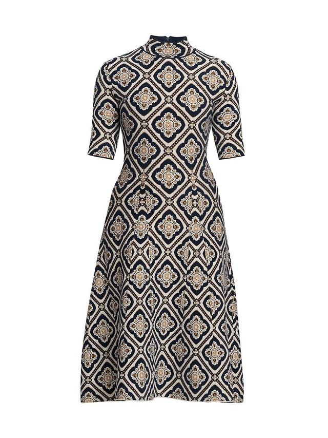 Womens Knit Tapestry Midi-Dress Product Image