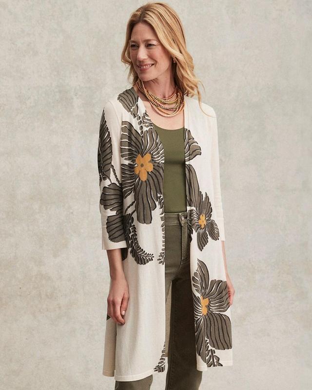 Women's Summer Romance Botanical Maxi Cardigan Sweater Product Image