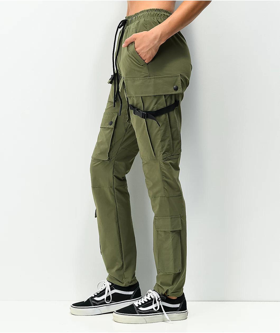 American Stitch Olive Nylon Cargo Pants Product Image