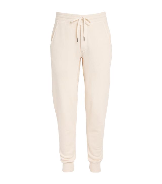 TOM FORD Tapered Garment-dyed Cotton-jersey Sweatpants In Neutrals Product Image