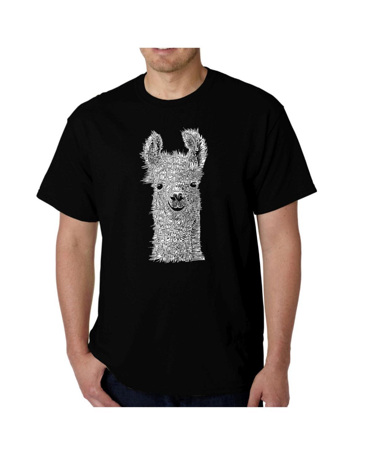 La Pop Art Mens Word Art T-Shirt - Llama Product Image