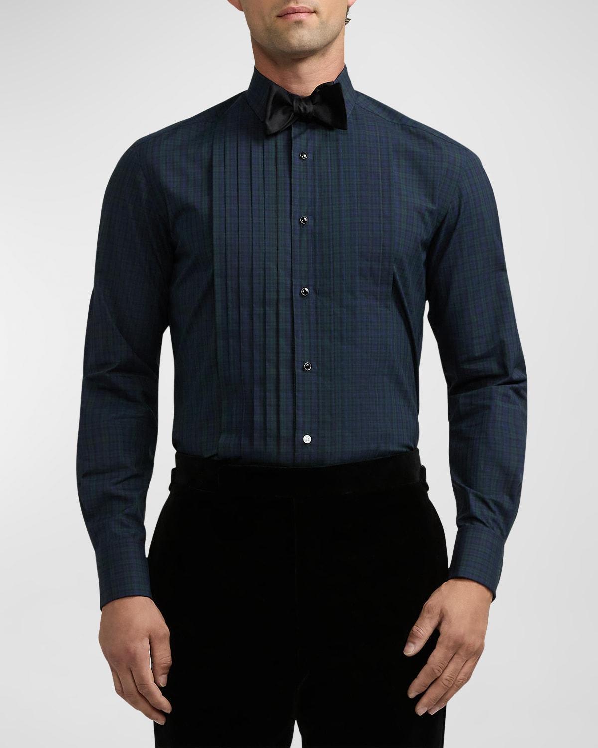 Men's Dexter Plaid Tuxedo Shirt Product Image